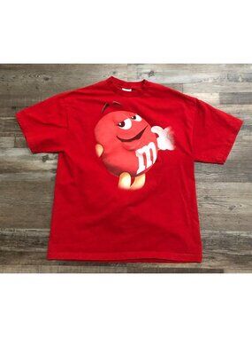 Vtg Vintage M&M's Candy Red Adult XL Short Sleeve Graphic Tee T Shirt